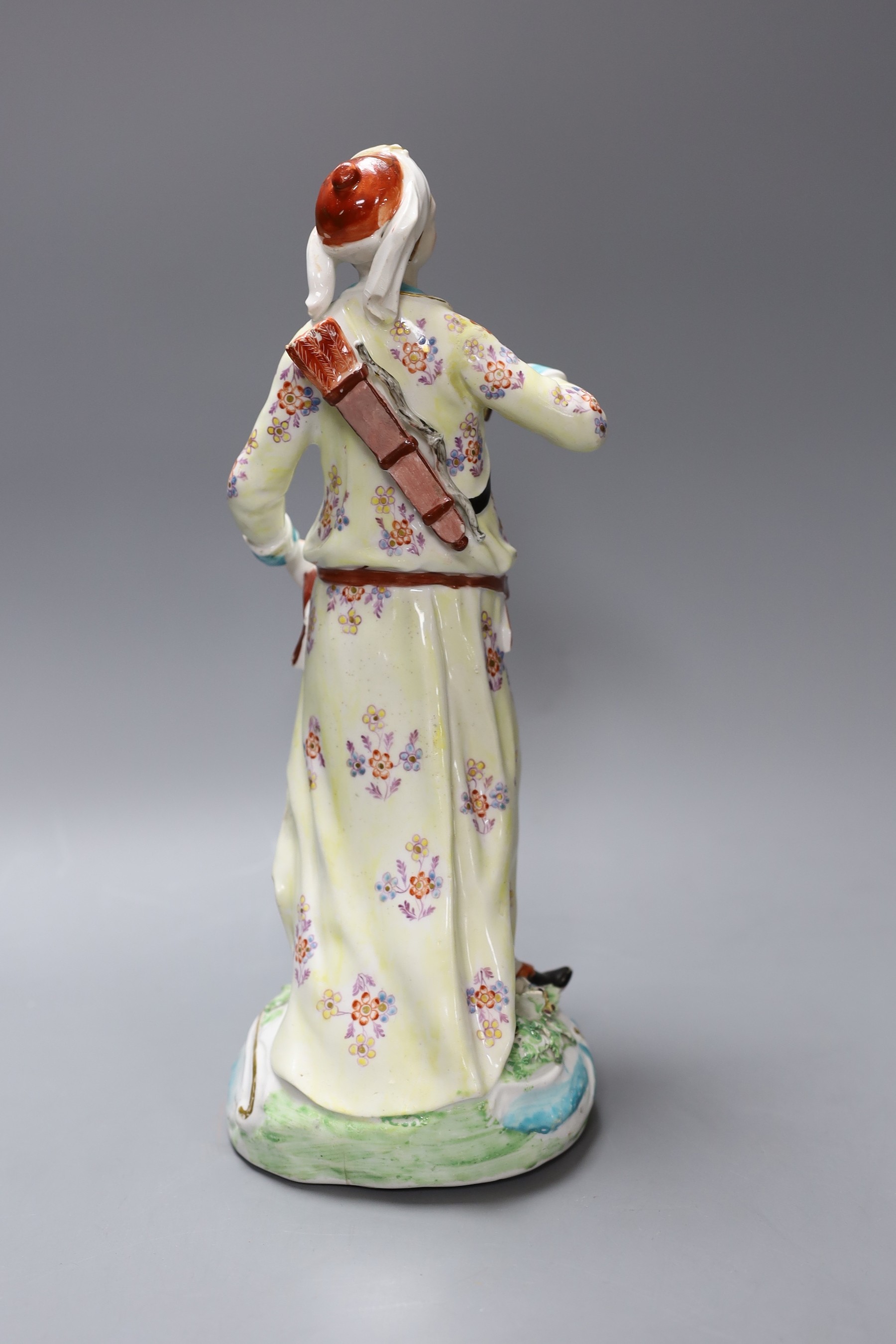A rare Derby white skinned version of the Abyssinian Archer's Companion, c.1765, 29cm tall